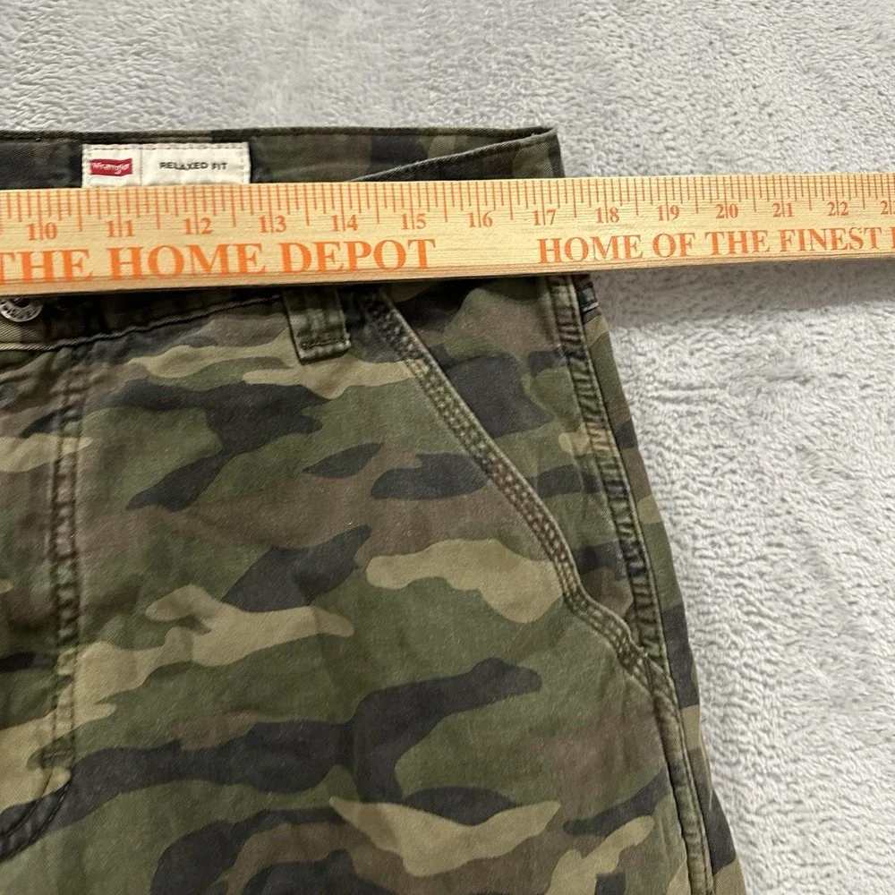 Wrangler Cargo Pants Men 32 x 30 Green Camo Baggy Y2K Fleece Lined Workwear